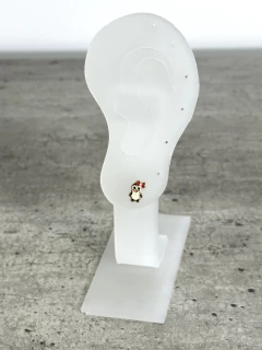 BROQUELES PINGÜINO MOÑO. ORO LAMINADO 18K en internet