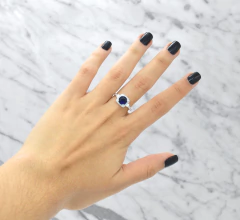 Anillo Piedra Azúl Con Zirconias. Plata 0.925 - comprar en línea
