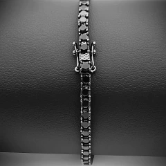 CADENA TENIS 3MM CON ZIRCONIAS NEGRAS. PLATA 0.925 - comprar en línea