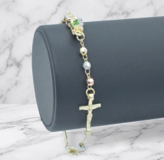 Misterio San Judas Tres Oros. Bola Facetada 4mm. Oro Laminado 18k - CATÁLOGO BLANCO