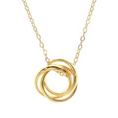 Collar Aros Entrelazados. Chapa De Oro 22K