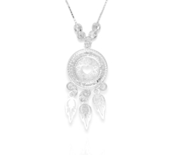 Collar Dije Atrapa Sueños Con Zirconias. Plata 0.925