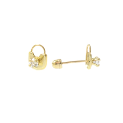 Broqueles Candadito Zirconia. Oro 10K en internet
