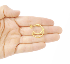 Arracadas Coquetas Doble. Chapa De Oro 22K en internet