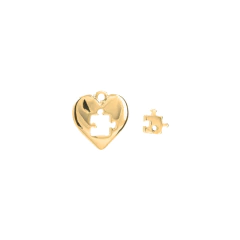 Corazón Rompecabezas. Chapa De Oro 22K