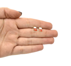 Broqueles Bota Navideña. Oro 10k - comprar en línea