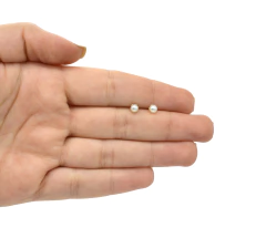 Broqueles Perla Cultivada Base Flor 4mm. Oro 10K - comprar en línea