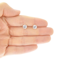 Broqueles Zirconia 6mm. Chapa De Oro 22K en internet