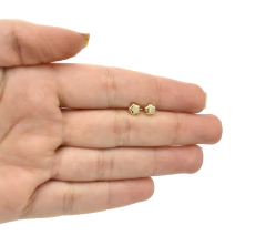 Broqueles Estrella Inflada Espejo. Oro 10k - comprar en línea