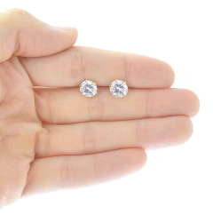 Broqueles Zirconia 7mm. Chapa De Oro 22K en internet