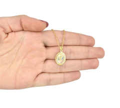 Dije Rostro Virgen 3 Oros. Sin Cadena. Chapa De Oro 14k - CATÁLOGO BLANCO