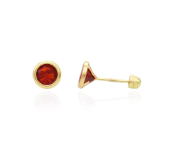 Broqueles Circulo Bisel #5 5.5mm. Oro 10K