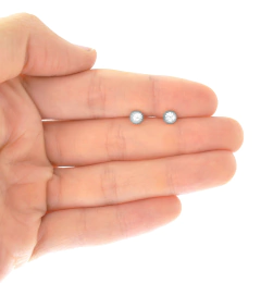 Broqueles Media Esfera Facetada 4.5mm. Plata 0.925 - CATÁLOGO BLANCO