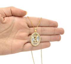 Collar Rostro Virgen 3 Oros. Chapa De Oro 14k - comprar en línea