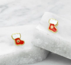 Broqueles Bota Navideña. Oro 10k en internet