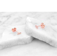 Broqueles 3 Bolitas Rosa. Oro Laminado 18k en internet