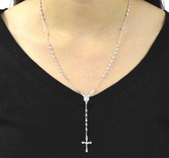 Rosario Virgen De Guadalupe Facetado 3mm. Plata 0.925 - comprar en línea