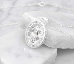 Dije Rostro Virgen Óvalo Con Zirconias. Sin Cadena. Plata 0.925 en internet