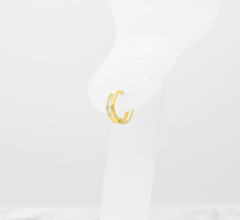 Aretes Huggies Con Zirconias Chicas. Oro 10k en internet