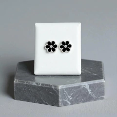 Broqueles FLOR con Zirconia. PLATA 0.925 - tienda en línea