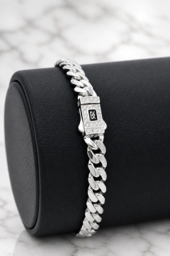 Pulsera 3 Corazónes Con Zirconias 6mm . Plata 0.925 - tienda en línea