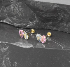 Imagen de Broqueles Par De Gotas De Zirconia. Oro 10k