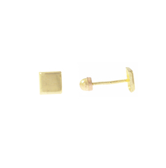 Broqueles Cuadro Liso. Oro 10K