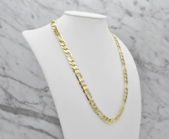 Cadena Fígaro 3X1 9mm. Oro Laminado 18k en internet