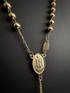 Rosario Virgen Guadalupe Bola Lisa 6 mm. Oro Laminado 18K en internet