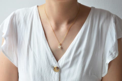 Collar Dije Corazón Bisel Zirconia Oro 10K Mas Cadena Chapa De Oro 22K - comprar en línea