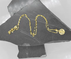 Collar Medalla San Judas Circular. Oro 10k - CATÁLOGO BLANCO