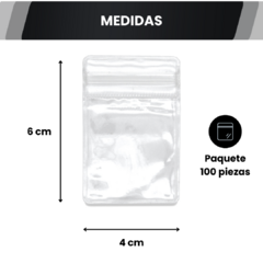 4 x 6 cm Bolsa De PVC Flex Con Cierre 100 Pzas. - CATÁLOGO BLANCO