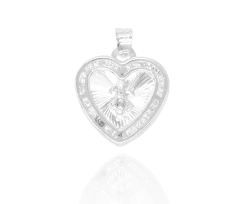 Dije Virgen San Juan De Los Lagos Corazón. Sin Cadena. Plata 0.925
