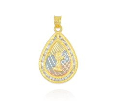 Dije Niño Jesús Con Zirconias. Sin Cadena. Chapa De Oro 14k