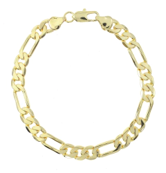 Pulso Eslabón 3X1 Fígaro 7mm. Oro Laminado 18k