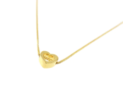 Collar De Corazón 40Cm. Chapa De Oro 22K en internet