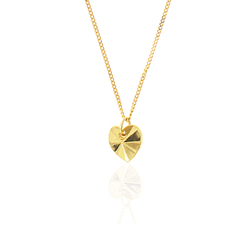 Collar Corazón Polígono Geométrico. Chapa De Oro 22K