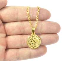 Dije Moneda Griega Hera. Sin Cadena. Chapa De Oro 22k - comprar en línea