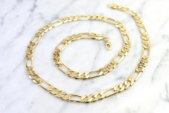 Cadena Eslabón 3X1 Fígaro 8mm. Oro Laminado 18k - comprar en línea