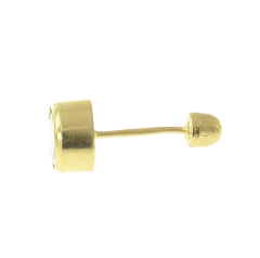 1Pza Broquel Bisel Tambor Con Zirconia. Oro 10K - comprar en línea
