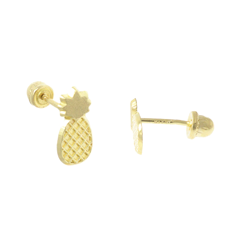 Broqueles Forma De Piña. Oro 10K