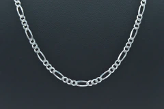 Cadena Fígaro 3X1 Diamantada a Máquina 4mm. Plata 925 - tienda en línea