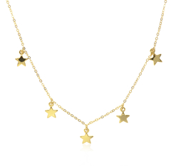 Collar Gargantilla Estrellas. Chapa De Oro 22K