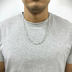 Cadena Fígaro 3x1 8mm Plata ITALY HUECO en internet