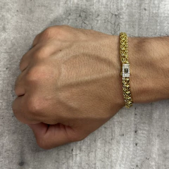 Pulso Tejido Chino 6mm Tipo MONACO, Oro Laminado 18K - tienda en línea