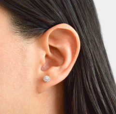 Broqueles Bola Fuego Con Zirconia Broche Rosca. Plata 0.925 - comprar en línea