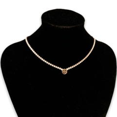 Gargantilla Zirconias Carita Feliz. Oro Laminado 18k