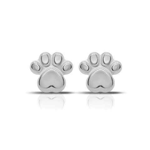 Broqueles Huella Patita Perro Liso. Plata Ley .925 - comprar en línea