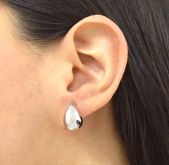 Pendientes Gota De Agua. Chapa de Rodio - comprar en línea