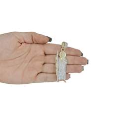 Dije San Judas con zirconias Blancas. FULL ICED. Oro Laminado 18k - comprar en línea